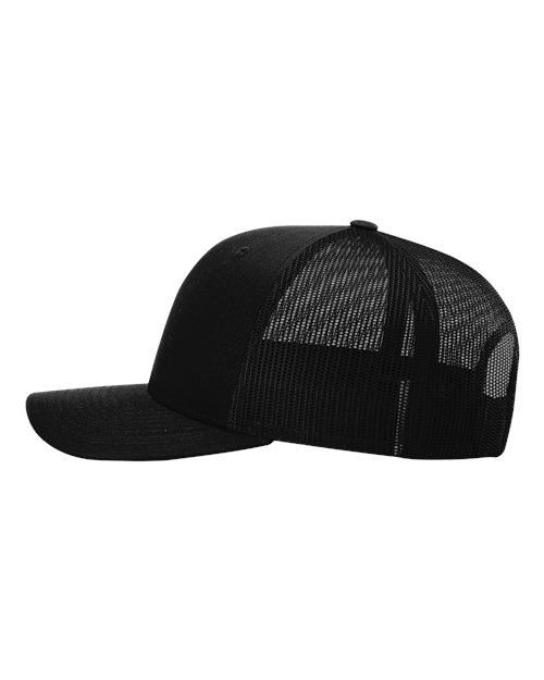 47 American Flag Stainless/Black/Red Acrylic Patch Hat – Richardson 112 Trucker