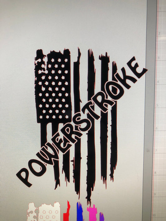 Powerstroke distressed flag