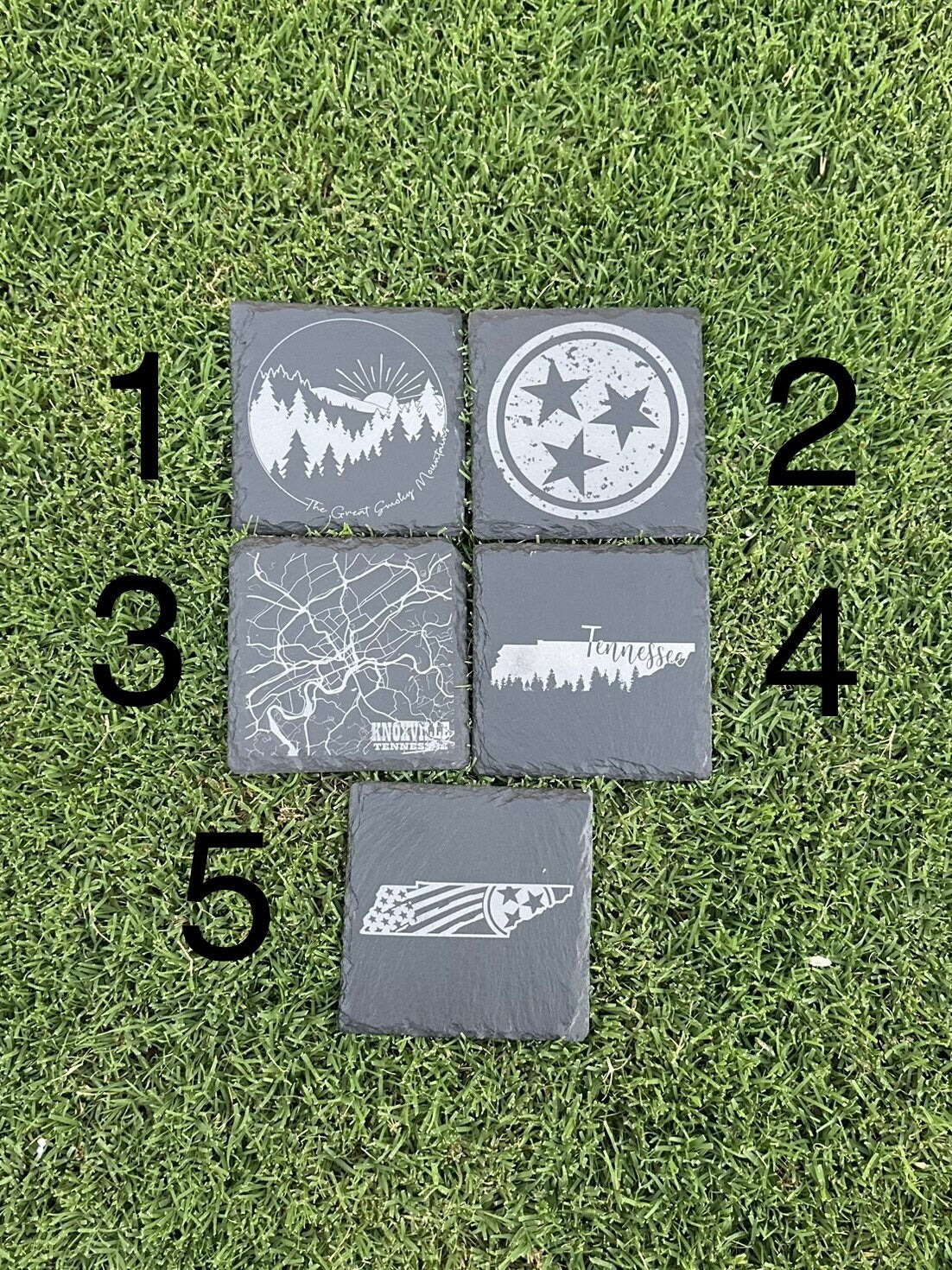 Custom Tennessee Themed 100% Slate Coasters