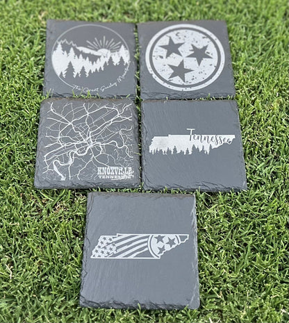 Custom Tennessee Themed 100% Slate Coasters
