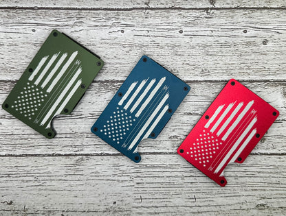 Thin Line Series - Laser Engraved Minimalist Metal Wallet