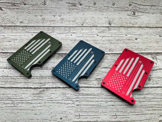 Thin Line Series - Laser Engraved Minimalist Metal Wallet