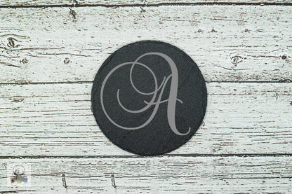 Elevate Your Home Decor with Custom Monogrammed Slate Coasters – Laser Engraved Elegance!